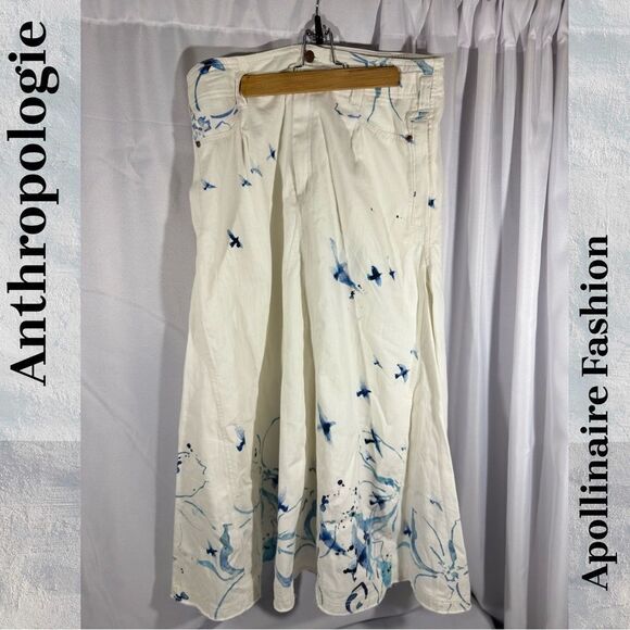 Anthropologie Pilcro x Manel Villalonga Sailcloth Maxi Skirt Blue white combo 14 - Picture 8 of 9